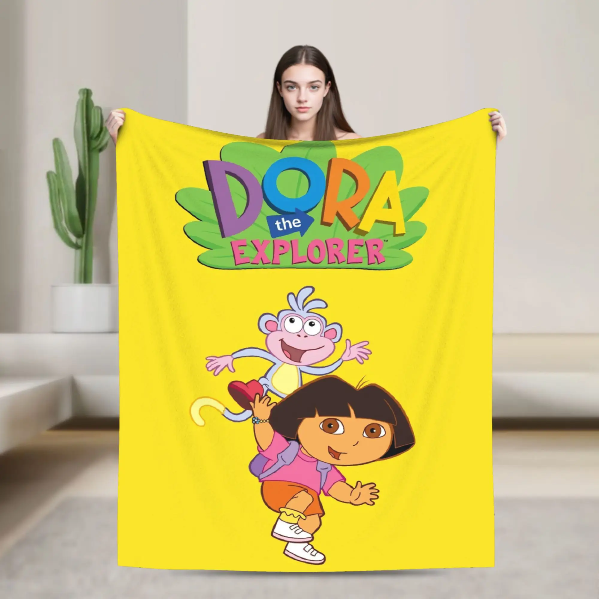 Super Soft D-Doras The Explorers Throw Blanket Premium Flannel Fleece Lightweight  Bed Blanket Cozy Warm Blankets All Season Use