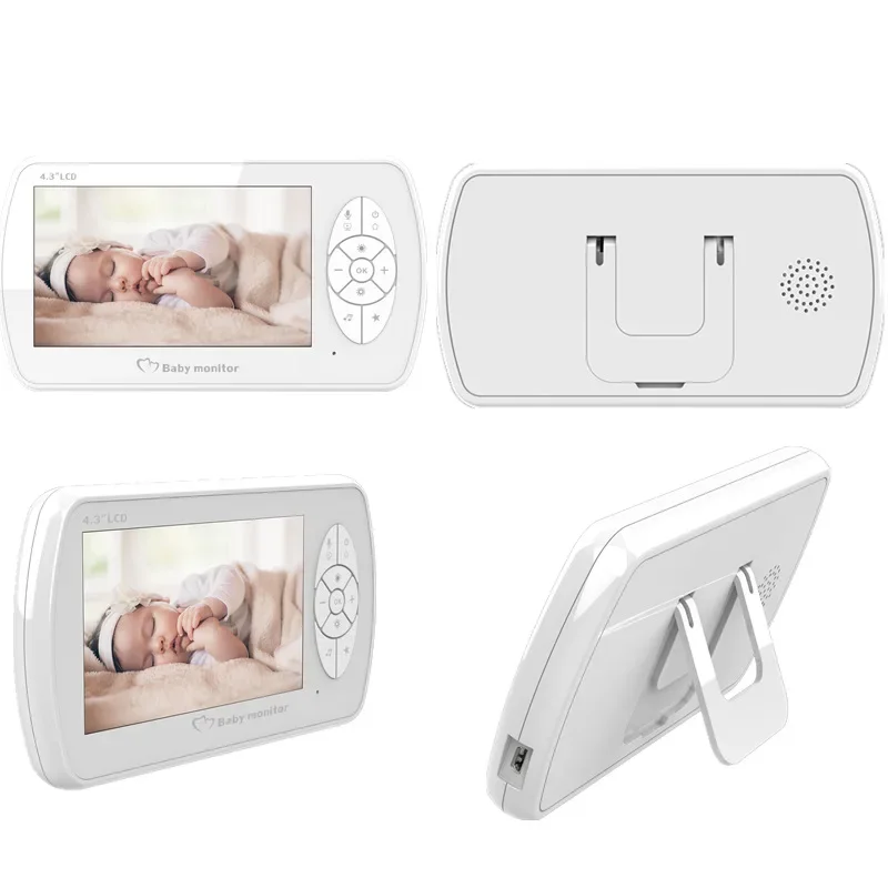 Baby 2.4G Monitor digitale wireless Monitoraggio della temperatura Riproduzione musicale Citofono bidirezionale Allarme di controllo vocale Schermo HD da 4,3 pollici
