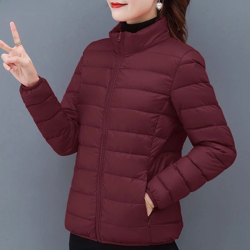 Jaet de algodón ligero y cálido para mujer, abrigo superior ligero y cálido de talla grande para mamá, invierno, 2024