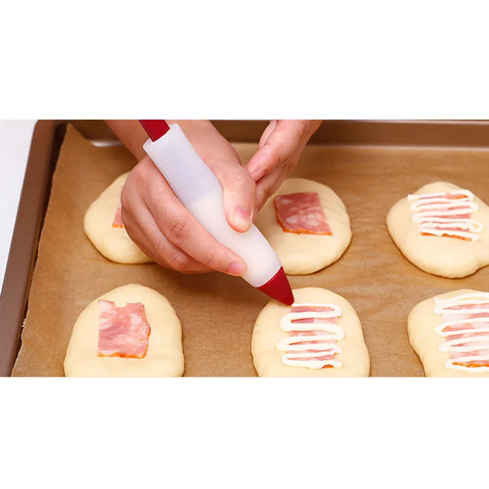 Cake Decorating Pen Food Grade Silicone Squeeze Style for Fondant Petal Paste Sugar Craft Baking Tool Chocolate Dessert DIY