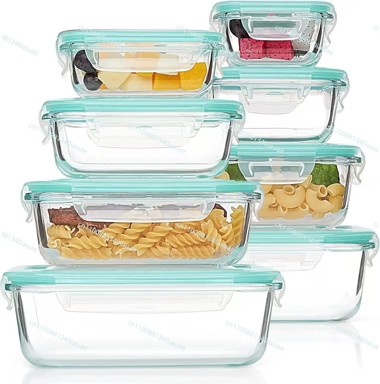 rectangular-glass-lunch-box-8-piece-fresh-keeping-box-set-heats-food-grade-high-borosilicate-lunch-box