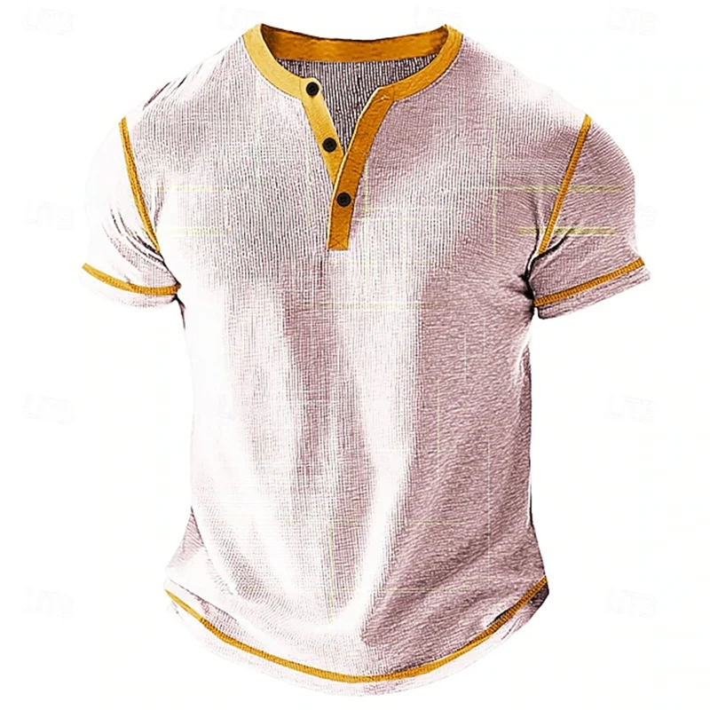 Herren Atmungsaktives Sommer-Poloshirt Outdoor Freizeit Sport Kurzarm-T-Shirt V-Ausschnitt Design Alltägliche Ausgehmode Oberteil – Detail 11