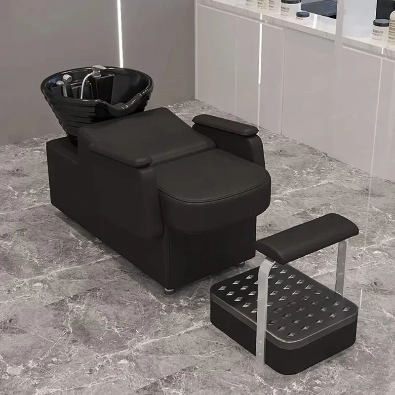 Luxury Fashion Shampoo Bed Aesthetic Nordicunique Modern Shampoo Recliner Simple Delicacy Cadeira De Barbearia Salon Furniture