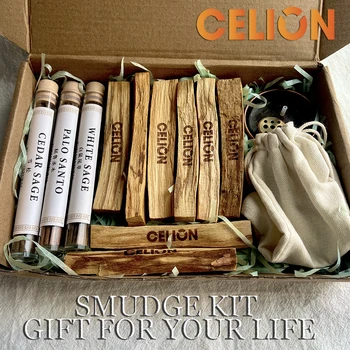 קטורת טבעית לניקוי, מדיטציה, יוגה, הקלה מתח-פאלו סנטו מקלות עץ הסיטונאי פאלו עם מחזיק