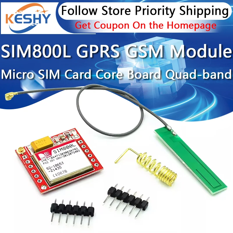 Smallest SIM800L GPRS GSM Module Micro SIM Card Core Board Quad-band TTL Serial Port