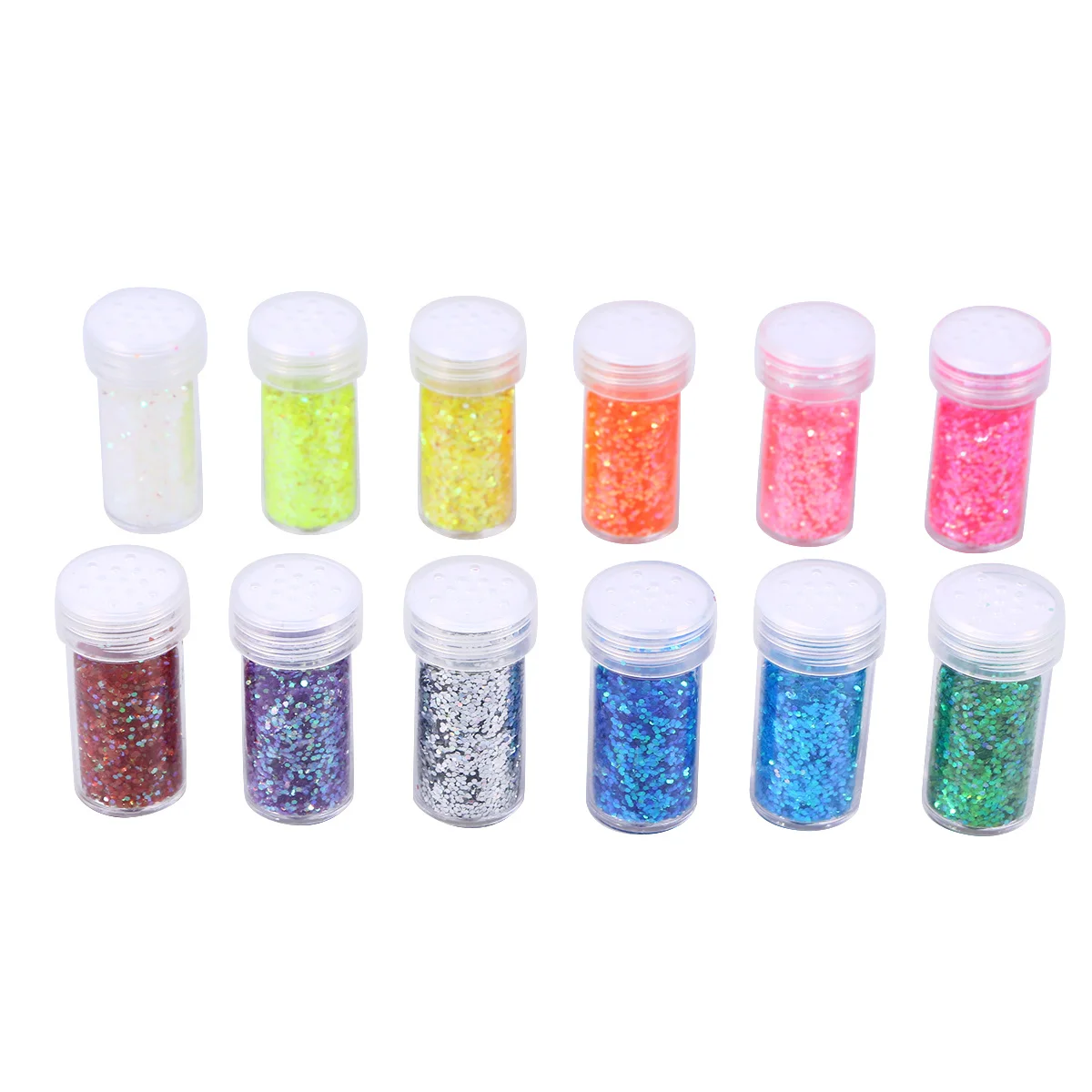 12Pcs Iridescent Paint Set Shining Glitter for Nail Art DIY Crafts Eyeshadow Nails Makeup Glitter Dust