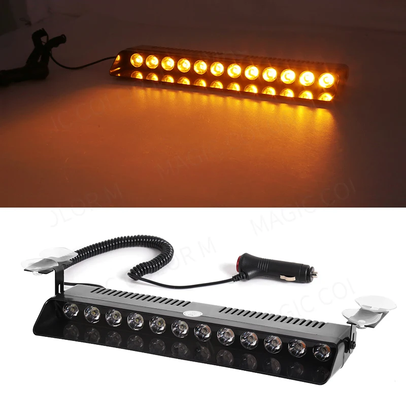 12 LED Auto Stroboscoop Flash Waarschuwingssignaal Baken Politie Brandweerman Noodvoorruit Trailer Voertuigindicatoren Waterdicht