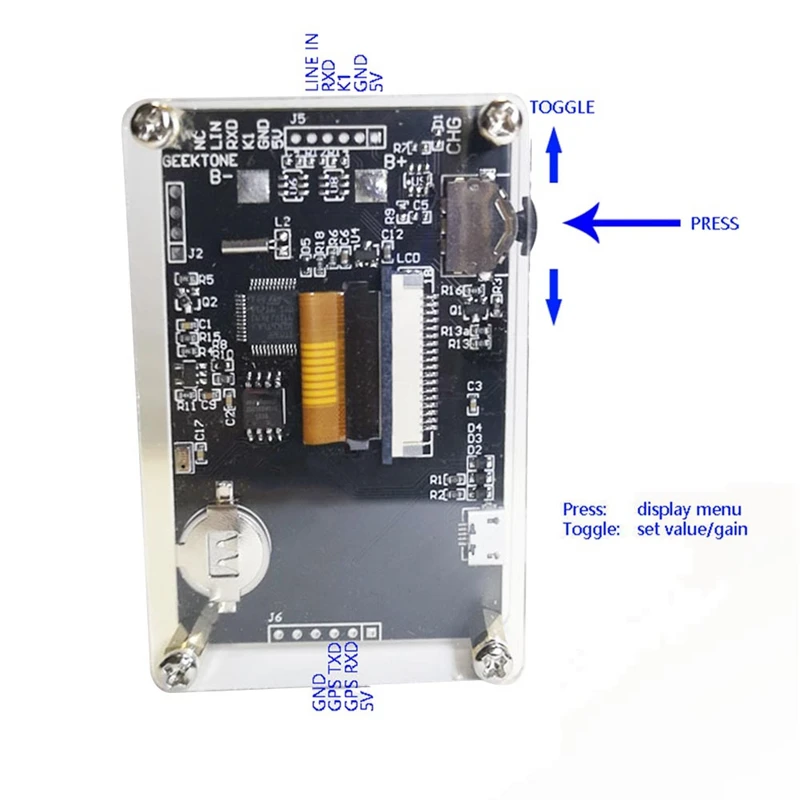 Indicador de nivel de ritmo de espectro de música activado por voz de 2,4 pulgadas Reloj incandescente VU HD LCD multimodo