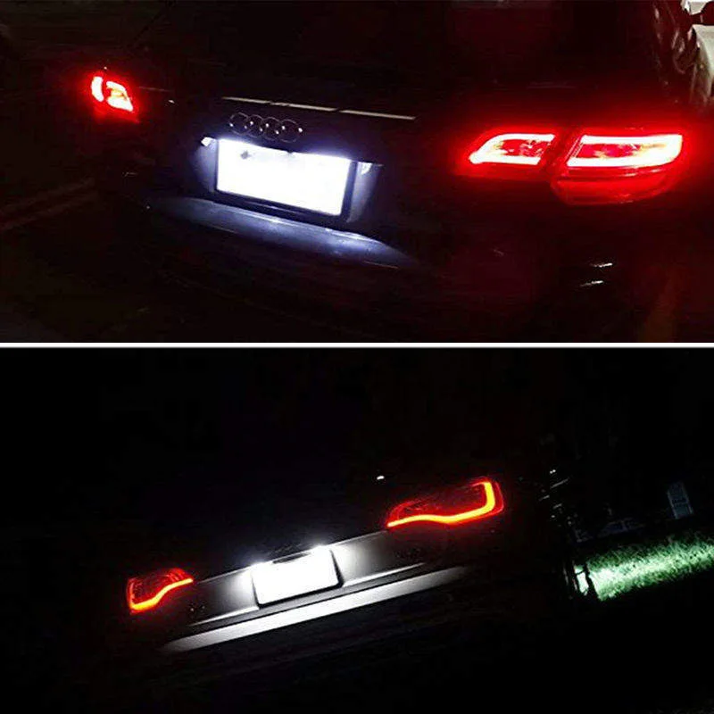 2 قطعة لوحة ترخيص مُضاء ليد ضوء لأودي A1 A4 B8 A5 S5 A6 S6 A7 Sportback RS5 Q5 لرائعة اوكتافيا فك مصابيح لوحة ترخيص
