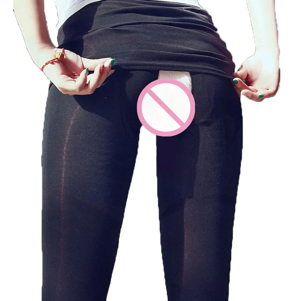 Người Phụ Nữ Mở Đáy Quần Quần Legging Dây Kéo Đôi Crotchless Quần Cho Ngoài Trời Quan Hệ Tình Dục Với Người Chồng Bạn Trai Valentine Quà Tặng Ngoại Lai Quần Lót