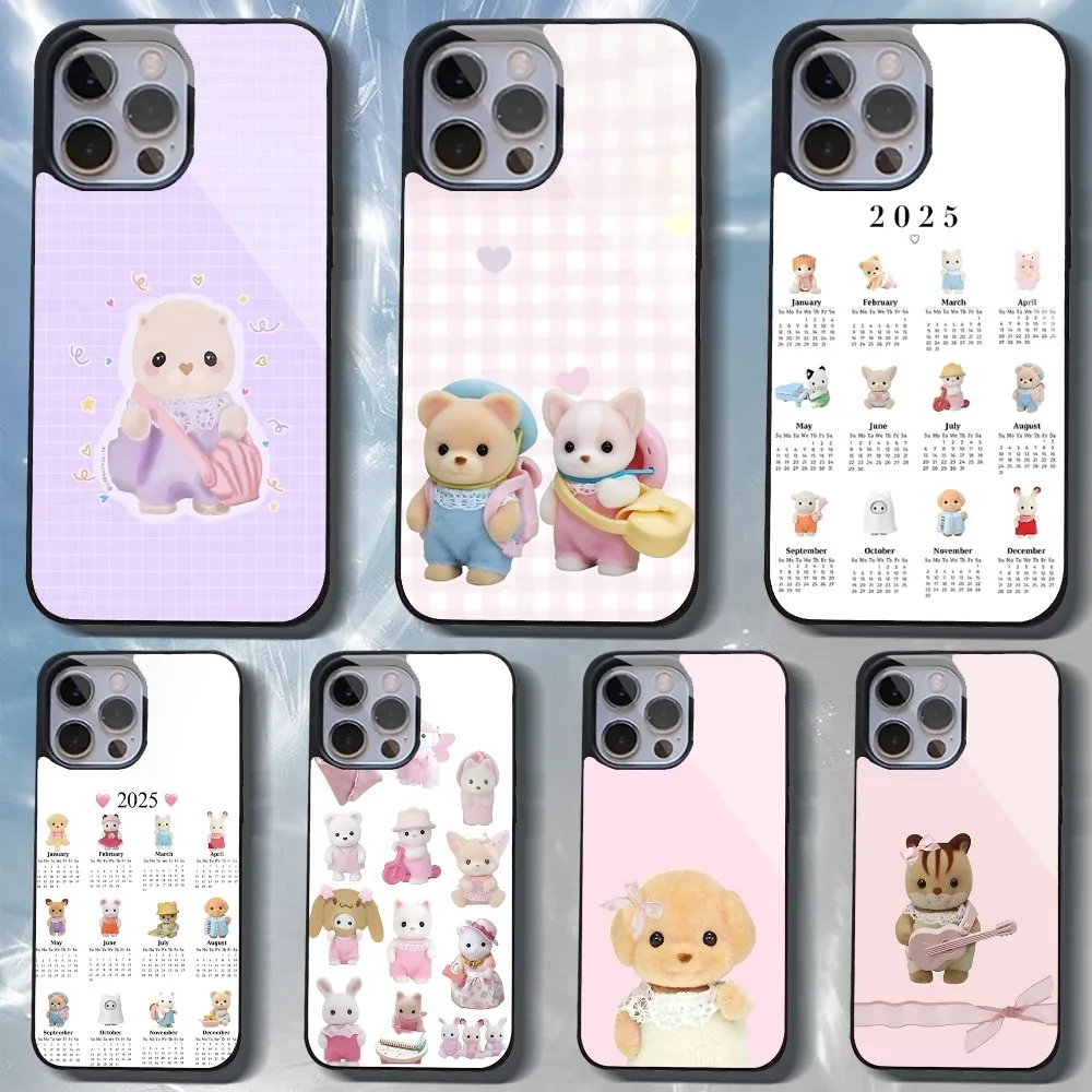 

Cute Sylvanian Families Phone Case For IPhone 16 15 14 13 Pro Max 11 12 Mini Alex Mirror For Magsafe Wireless Charging Cover