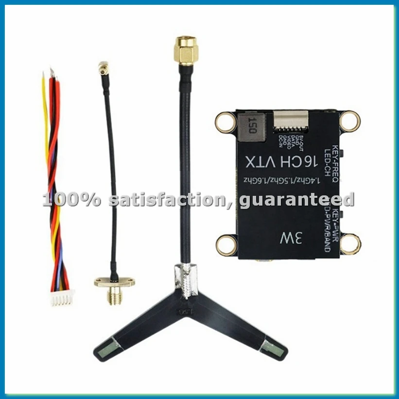 

1.4G 1.5G 1.6G 3W VTX 16-канальный мощный аудио-видео передатчик FPV NTSC/PAL для FPV-дронов дальнего радиуса действия - A12I