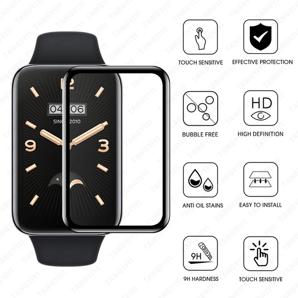 Tempered Glass For Xiaomi Mi Band 7 Pro Screen Protector Protective Soft Glass Film 3D Curved Full Cover Smart Watch Accessories