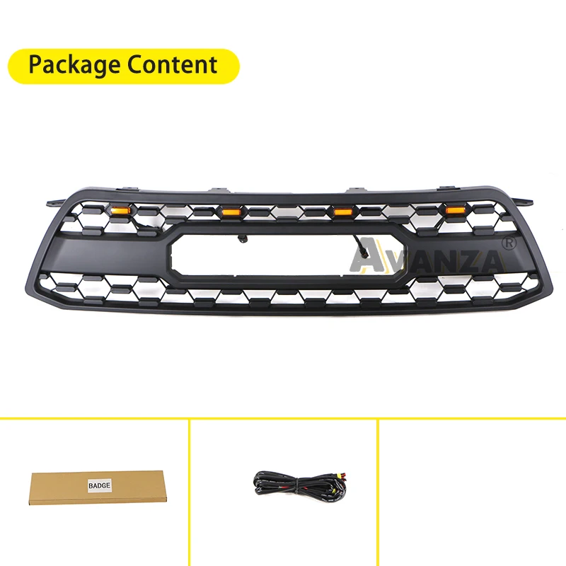 Front Grille Bumper With LED Lights Auto Parts Modified Fits For 2009 2010 2011 Toyota Highlander Racing Grills
