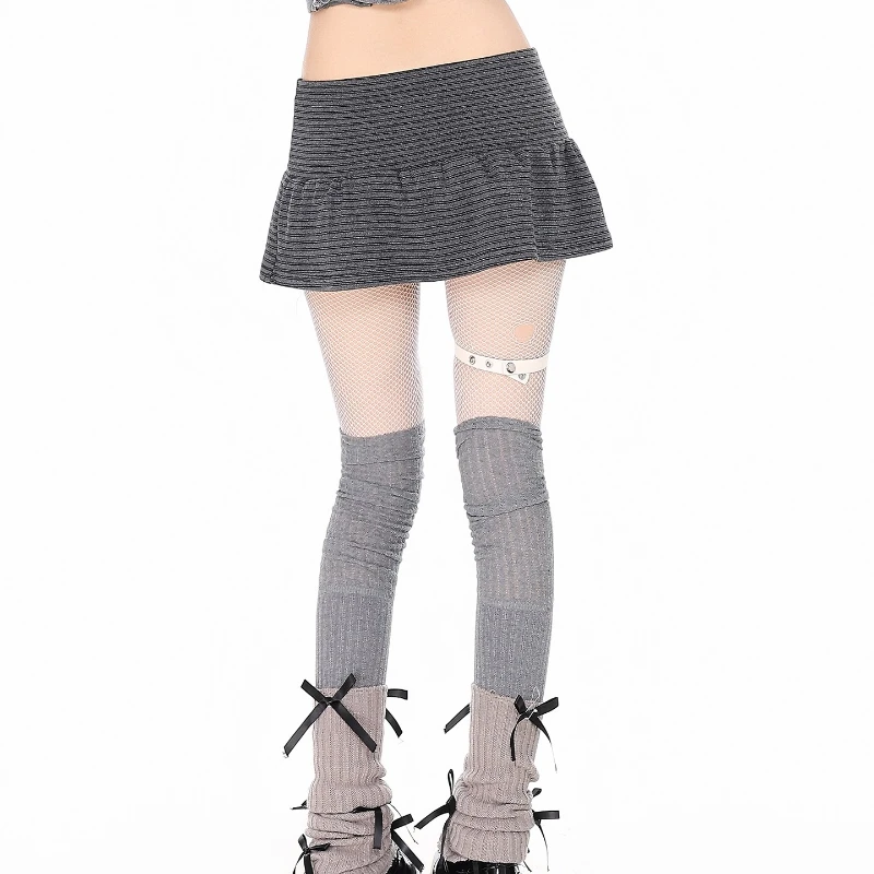 빈티지 디자인 핫 걸 스타일 스트라이프 여성 스커트 2025 가을 신상 슬림핏 다용도 심플 캐주얼 A라인 숏 스커트 여성용