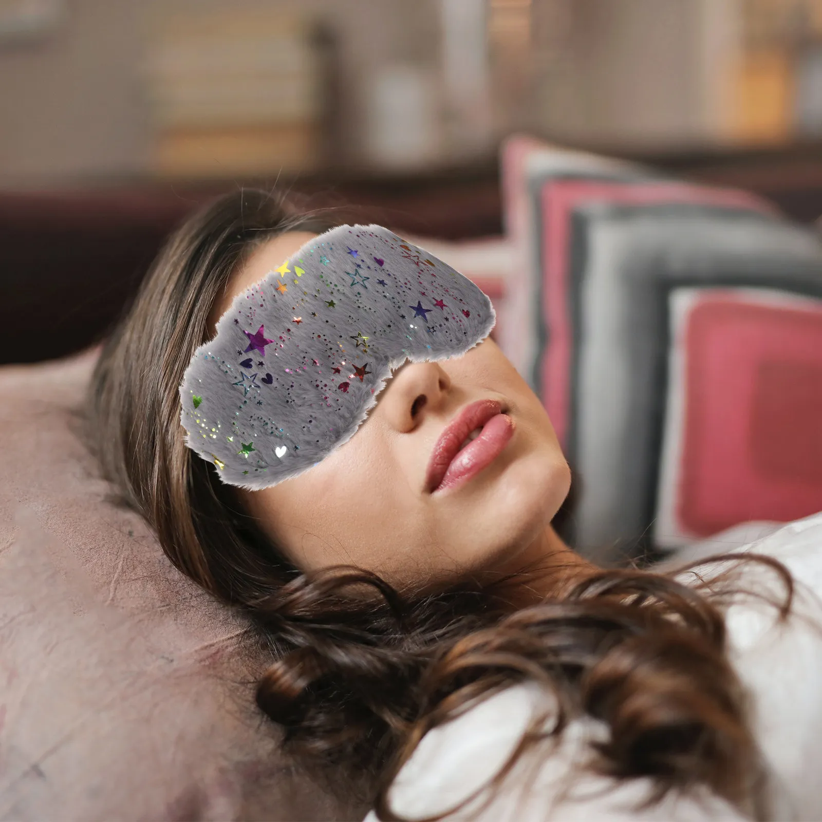 4Pcs Sleep Eye Masks Star Pattern Comfortable Supple Eye Covers Portable Light Blocking Shades for Home Travel Office