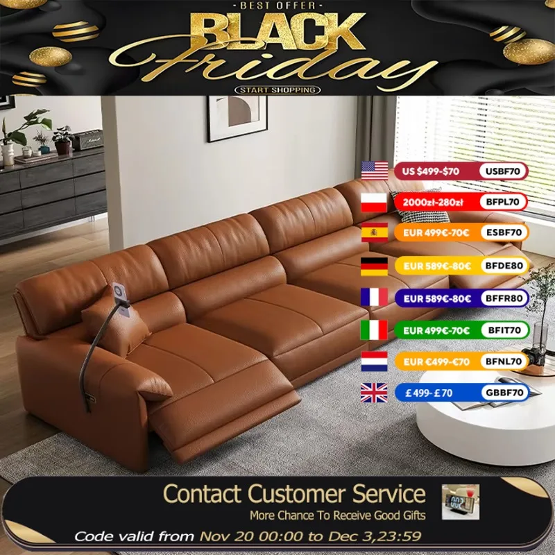 

Strong 2 Seats Electric Sofa Armrest Waterproof Italian Oversized Lazy Couch Lounges Apartments Divano Soggiorno Furniture Home