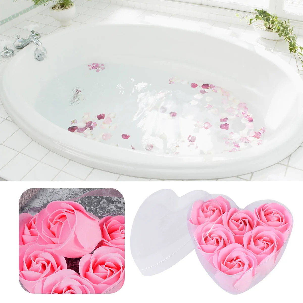 

6Pcs Heart Shaped Rose Soap Flower Gift Box Eco Friendly Odor Free Perfect Birthday Valentin's Day Gift Decoration