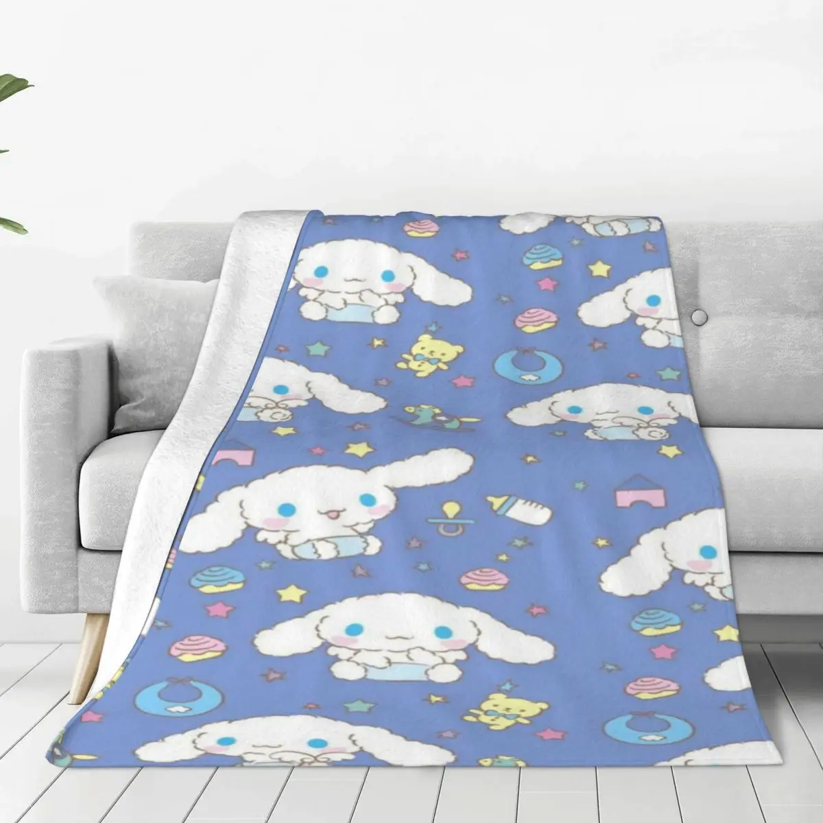 

Cinnamoroll Plush Flannel Blanket - Warm and Snuggly Fleece Throw for Couch, Bed, and Camping Adventures Any Time of Year