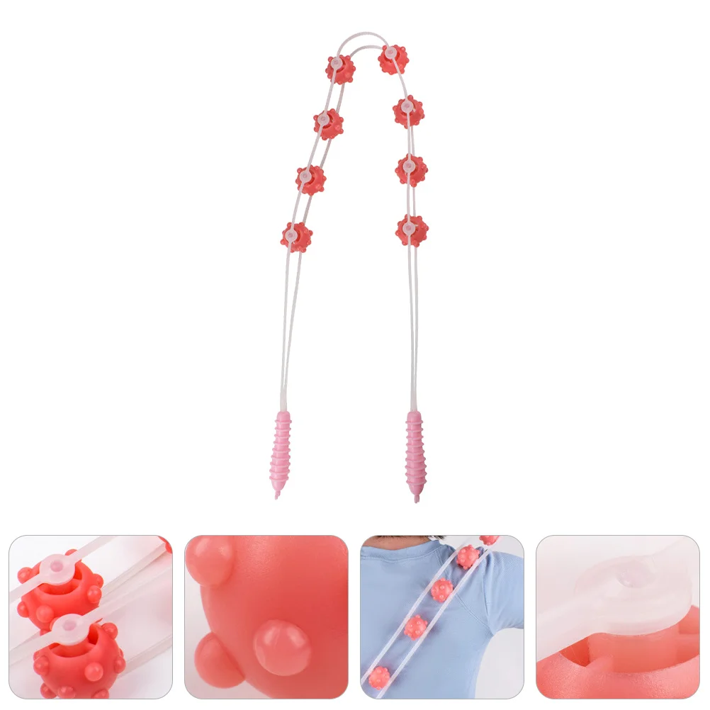 قطعة واحدة من حبل تدليك الظهر أداة علاج بلاستيكية لتخفيف آلام العضلات والكتف والرقبة والدورة الدموية وتقليل التوتر باللون الوردي #6