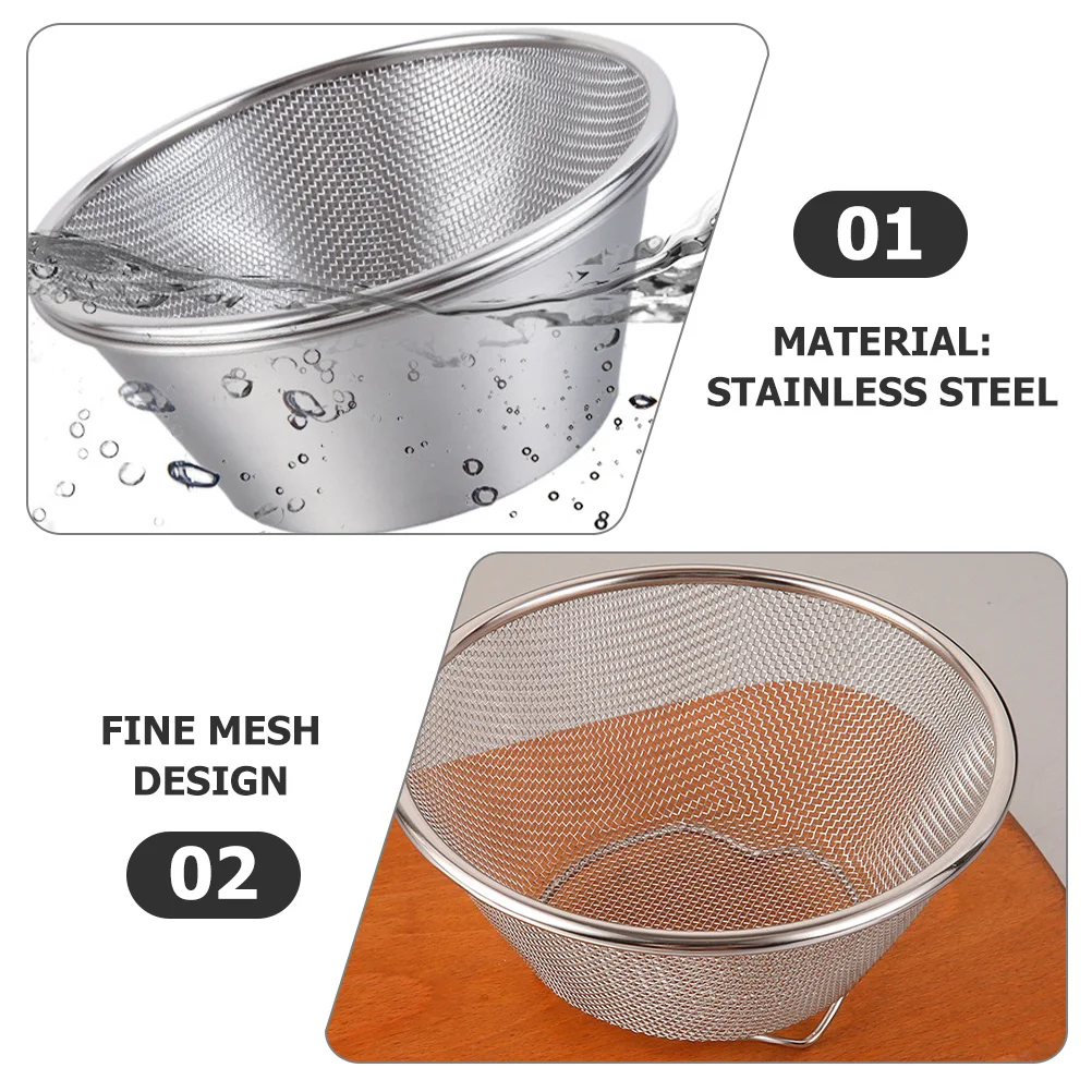 

1Set Stainless Steel Rice Washer Basket Fine Mesh Strainer Kitchen Fruit Vegetable Washing Drainer Rice Strainer