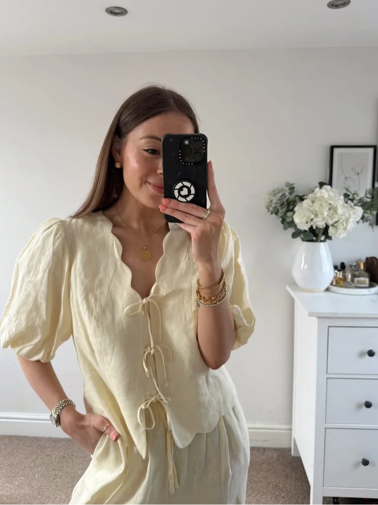 

Женский костюм, элегантные рубашки на шнуровке с короткими рукавами-фонариками, свободные комплекты трапециевидной формы с длинной юбкой, модные женские офисные комплекты 2025, одинаковые комплекты