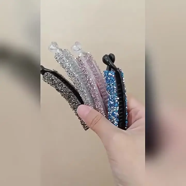 3 pezzi/6 pezzi Mollette per capelli in cristallo con strass, mollette
