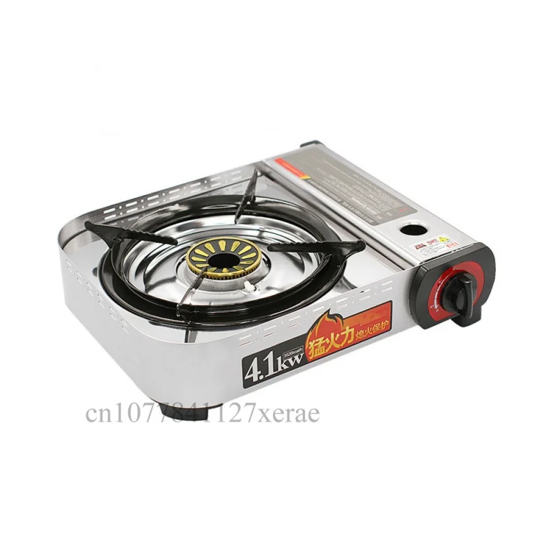 41000W High-power Outdoor Card Stove Portable Aluminum Alloy Gas Stove Camping Picnic Double-layer Windproof Card Gas Stove