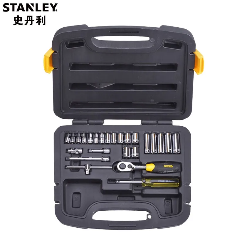 

STANLEY94-183-22 6.35mm Xiaofei ratchet wrench sleeve set Auto repair fast sleeve wrench tool box combination 25-piece set