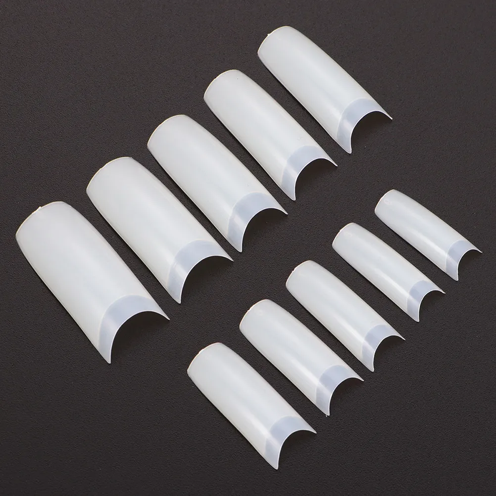 500Pcs Fake Artificial Fingernail Tips for Birthday Christmas Halloween Parties French Style Nail File