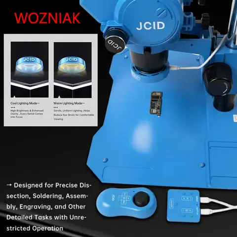 JCID ML-01/02 Pro Smart LED Ring Microscope Light Adjustable Cool &Warm Color Temperature High CRI for PCB Soldering Repair Lamp