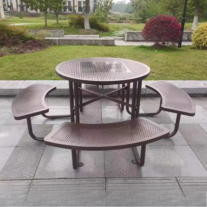 Wrought iron stainless steel household jacket table and chair park homestay villa courtyard spot unloading set table and chair