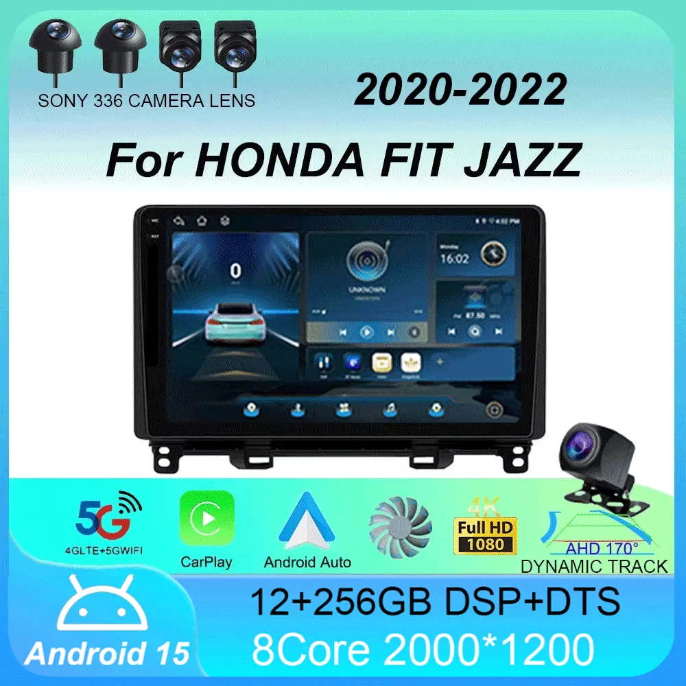 

Android 15 Car Radio Carplay Auto DSP For HONDA FIT JAZZ 2020 2021 2022 GPS Player Navigation 2 Din Multimedia DVD Video Stereo