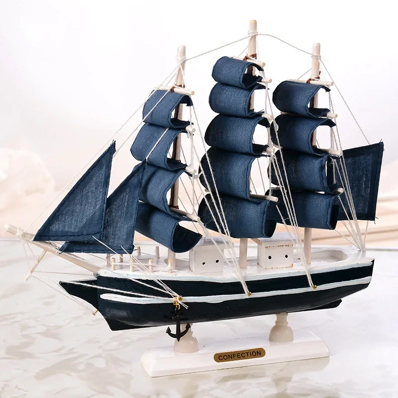 Latest Hit Product Wooden Pirate Ship Model - Mediterranean Style Handmade Carving for Home & Gift Decor (Nautical Ornament)