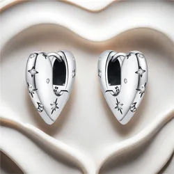 925 Sterling Silver Star Moon Heart Shape Earrings Jewelry Versatile Hoop Earrings For Women Jewelry Fine Birthday Party Gifts