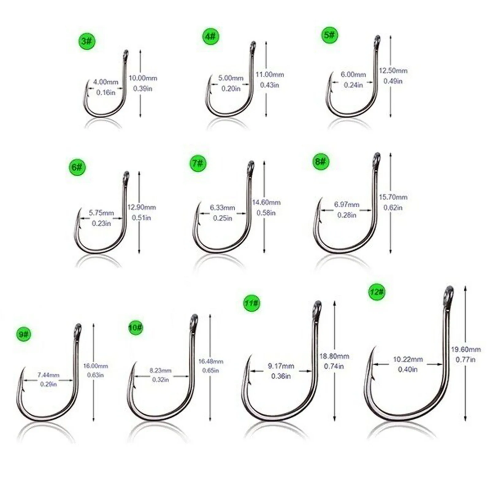 100PCS Fishing Worm Hooks Set Worm Catfish Hooks Kit Equipment Supplies Suitable for Shellfish Squid Crucian Carp