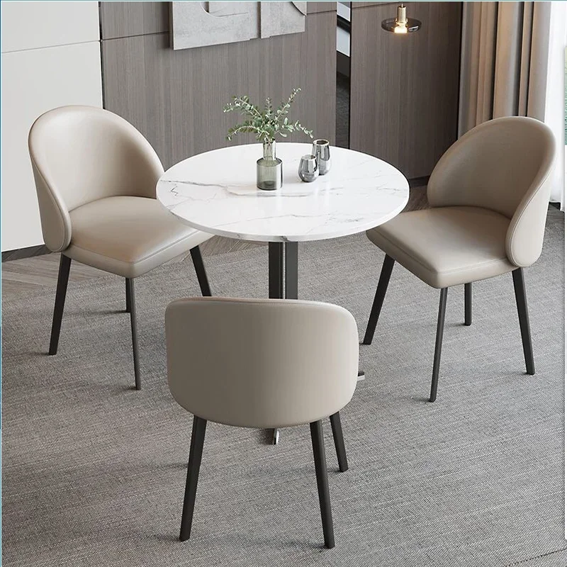 Italian Leather Chairs Kitchen Dining Room Backrest Design Chairs Minimalist Ergonomic Cadeiras De Jantar Dining Table Furniture