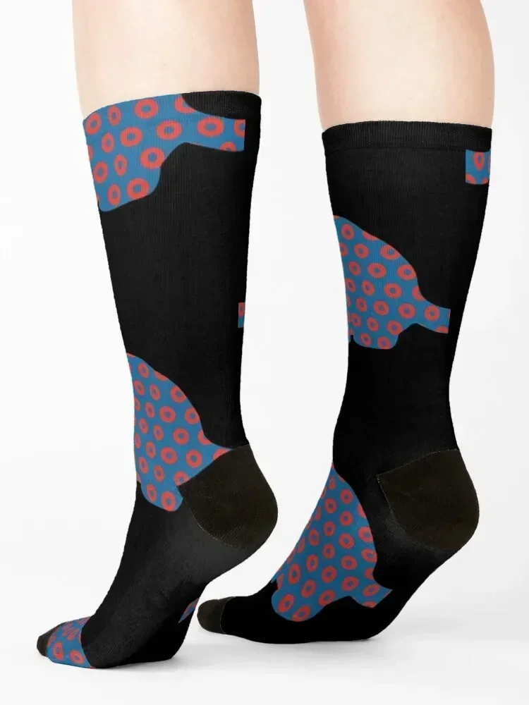 Phish Poster Nutbag Cat Donuts Socks الشتاء تشغيل مضحك جورب ساخن الجوارب امرأة الرجال