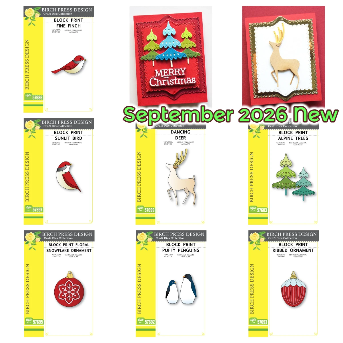 Birch Press Design September 2026 New Fine Finch Dies Metal Cutting Dies for DIY Scrapbook Make Cards Photo Handmade Decoration