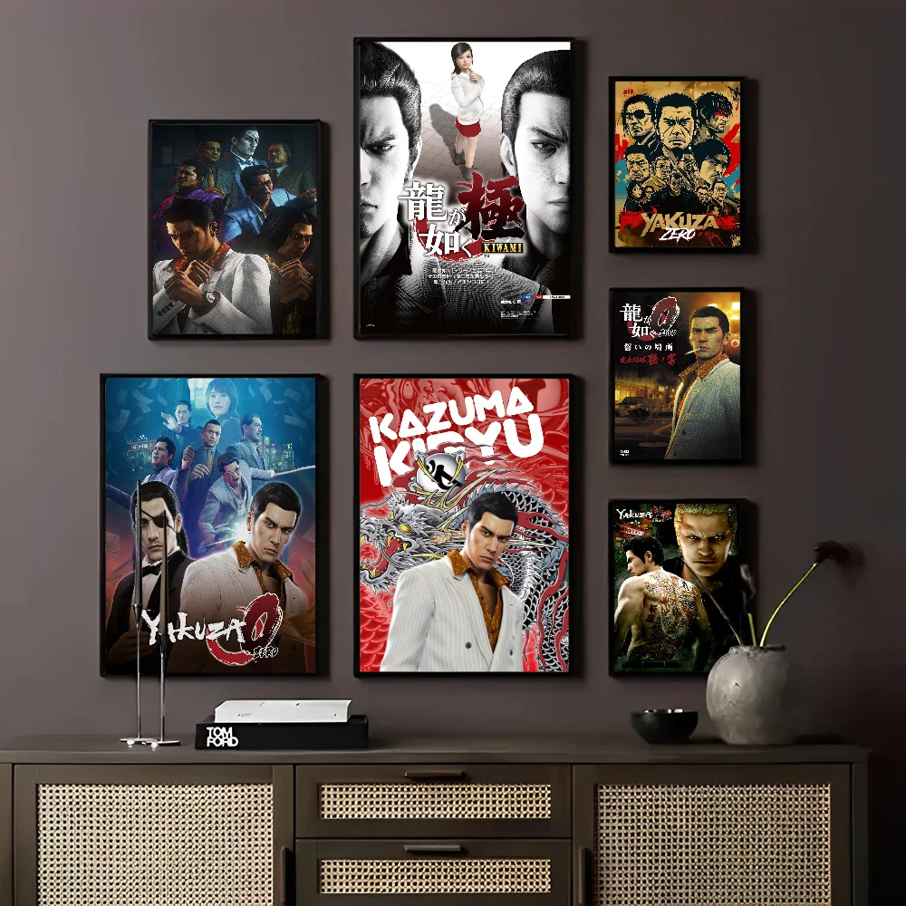 Yakuza Like a Dragon Game Classic Movie Posters Fancy Wall Sticker for Living Room Bar Decoration Room Wall Decor