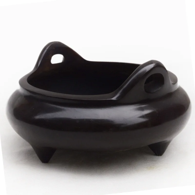 Copperware, pure metal crafts, purple copper ingot incense burner ornament
