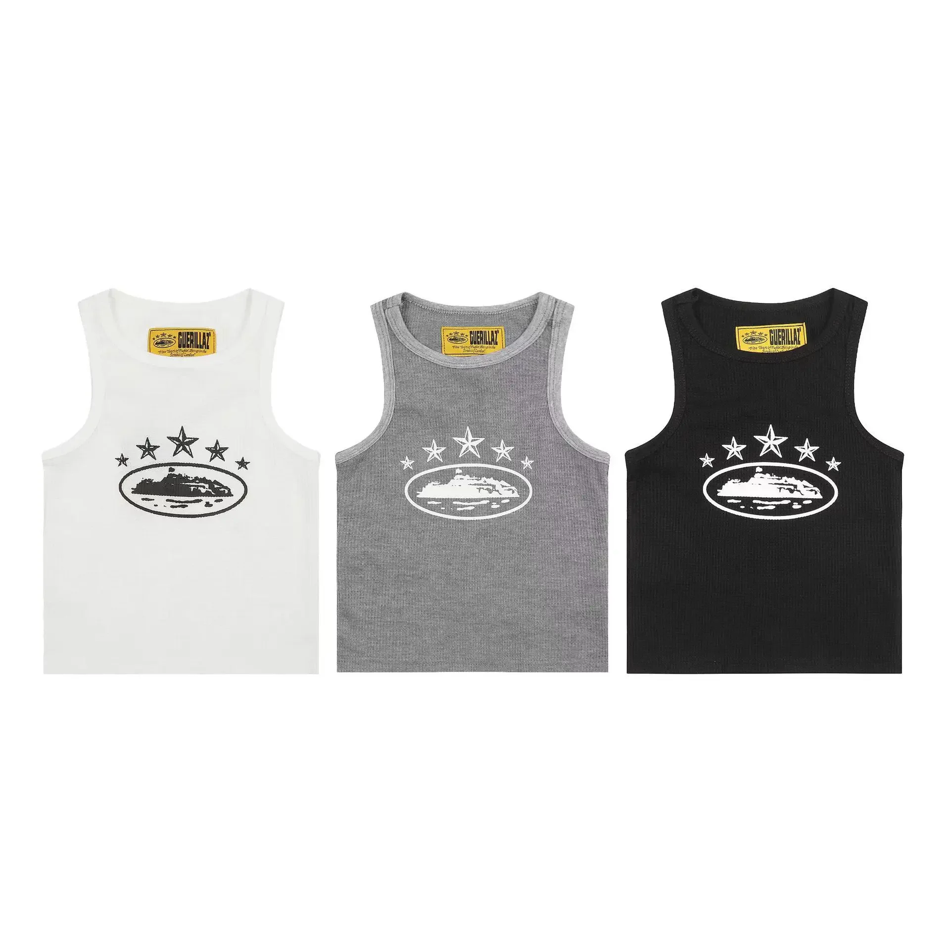 النمط الكلاسيكي للرجال تانك الأعلى جولة الرقبة قصيرة الأكمام عارضة تي شيرت الصيف جديد فضفاض صالح سترة العلامة التجارية جزيرة العصرية