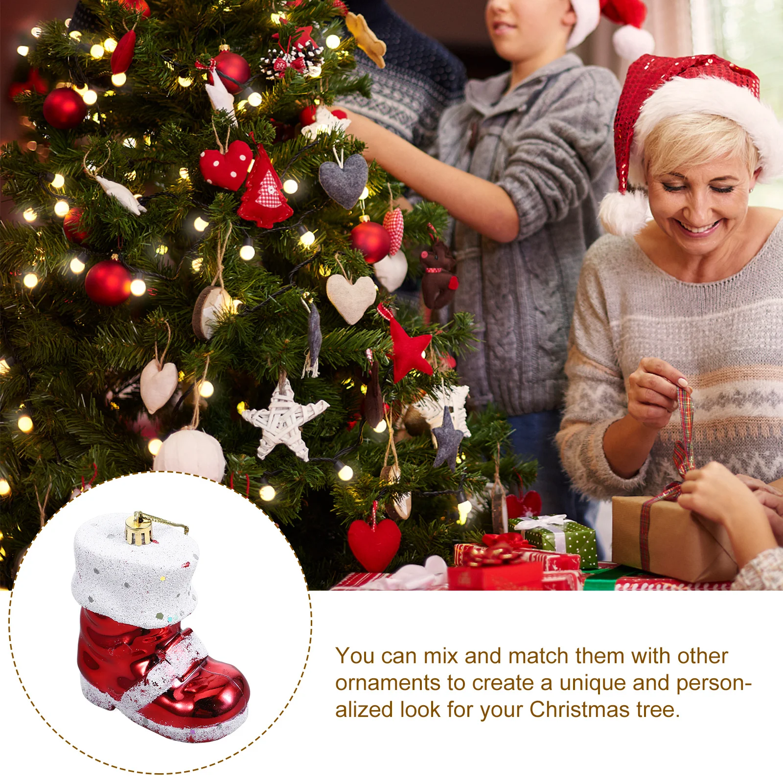 

3Pcs Christmas Tree Hanging Ornaments Plastic Xmas Decorations Xmas Party Decor Tree Hanging Pendants Christmas Decorations