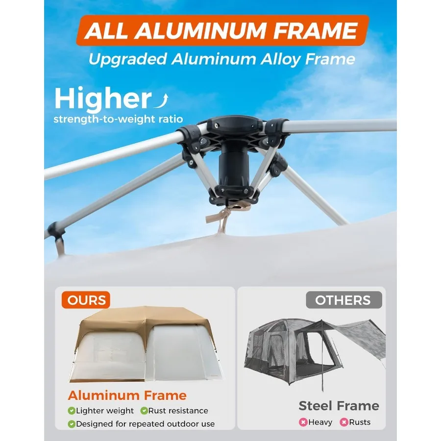 Кемпинговая палатка на 68 человек, устойчивая к атмосферным воздействиям, горячая палатка, большая семейная палатка с разделением для плиты, водонепроницаемая, ветрозащитная, для семейного кемпинга O