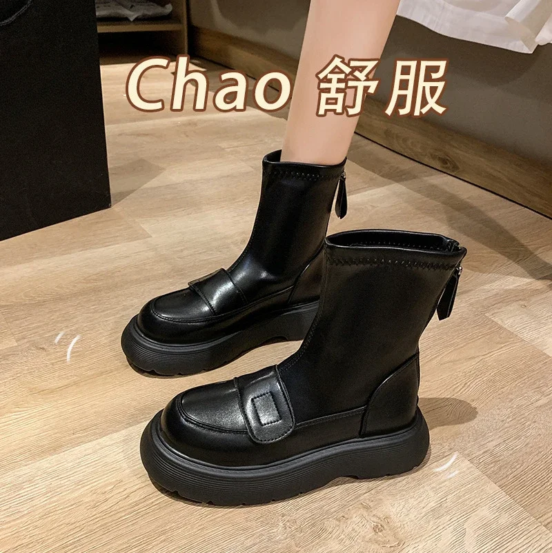 

2024 Autumn and Winter New Short Boots Women Fashion Muffin Thick Sole Casual Women's Boots