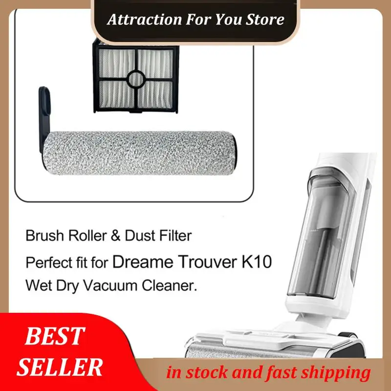 

Hot Selling 9PCS Brush Roller And HEPA Filter Set For Dreame Trouver K10 / K10 Pro Cordless Dry And Wet Vacuum Cleaners Parts