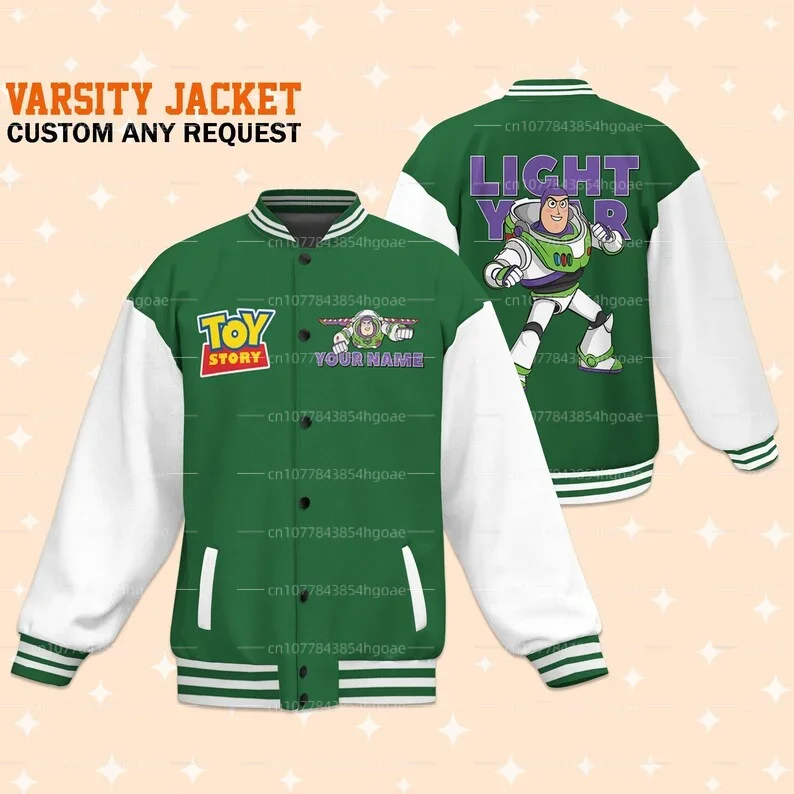 New Disney Buzz Lightyear Baseball Jacket Disney  Casual Baseball Jacket Oversize Street Men's And Women's Jackets