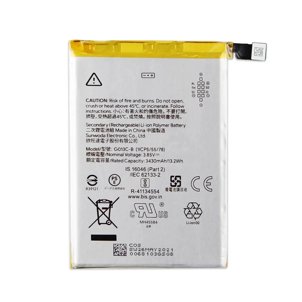Original Replacement Battery For Google Pixel 3 Pixel3 Pixel 3XL G013A-B G013C-B Genuine Battery 3430mAh