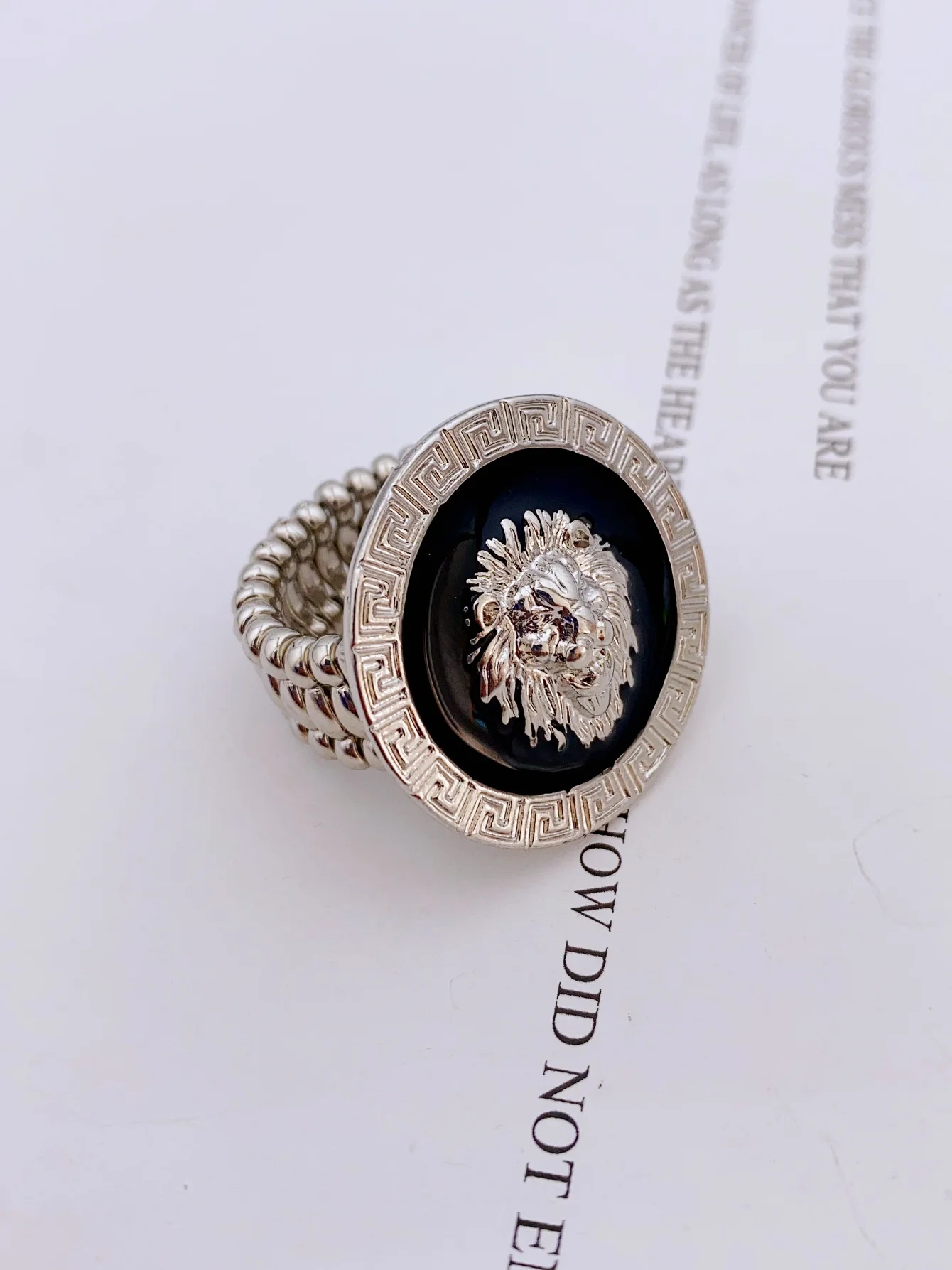 Unique Zinc Alloy Ring with Adjustable Lionhead Design rings for women