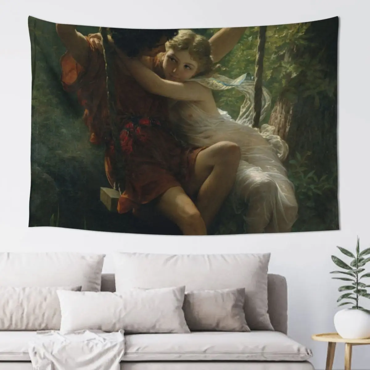 Pierre-Auguste Cot. Springtime, 1873. Tapestry Living Room Decoration Room Decorations Wall Carpet Tapestry